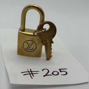 Louis Vuitton Brass Padlock Lock and Key 205 Vintage